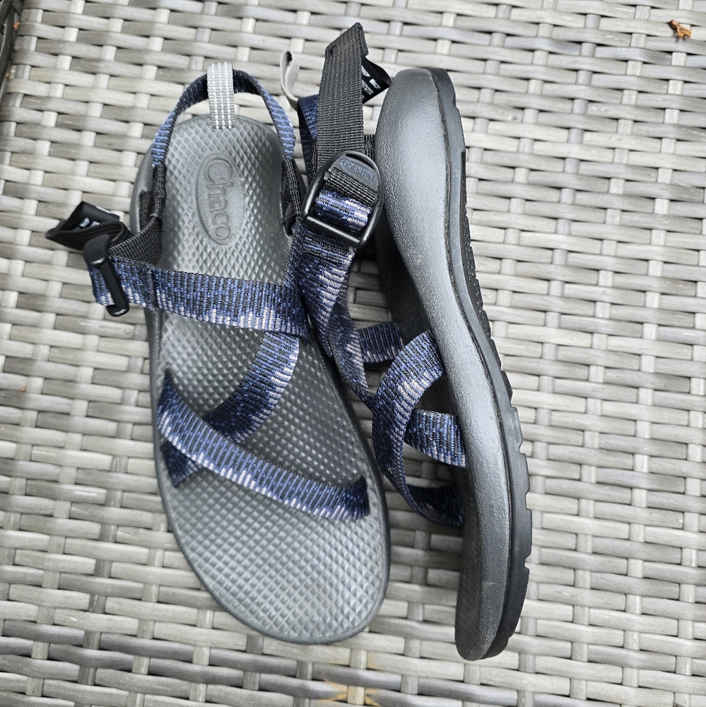 Chaco Z1 Ecotread ~ Amp Navy Big Kid Sandals Size 6 Ankle Strap Hiking